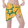 thumbnail image 3 of Kll Orange Print Women'S Sarong Coverups Short Bathing Suit Wrap Skirt Beach Wrap Swimsuit Cover Ups, 3 of 7