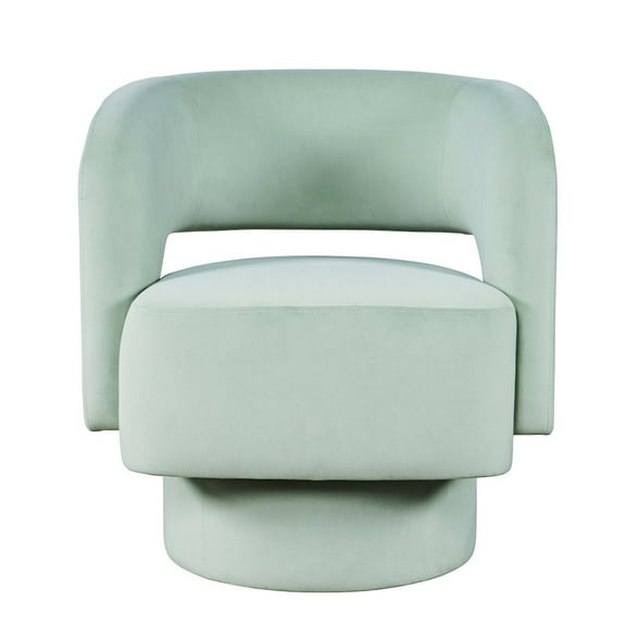 Sutton Mid-Century Modern Upholstered Split-Back Curved Sculpture Swivel Accent Chair