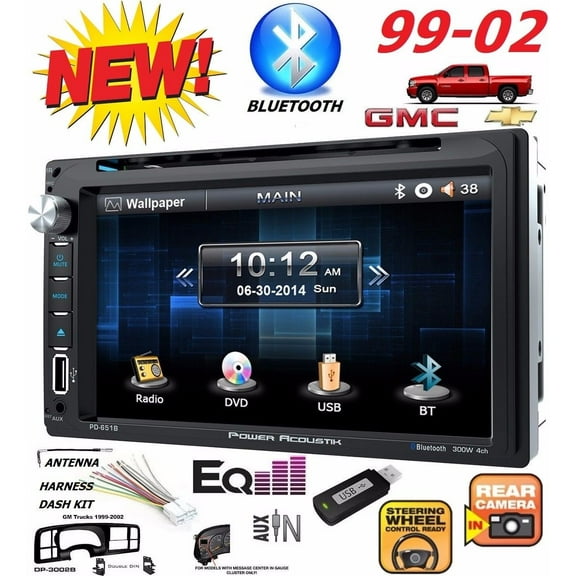 99 00 01 02 SILVERADO SIERRA DVD TOUCHSCREEN BLUETOOTH USB AUX CAR STEREO RADIO