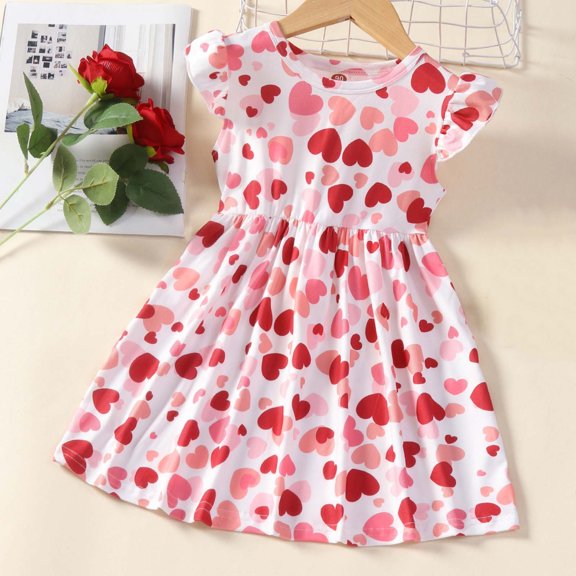 Farm Baby Clothes Animals Rooster Hen Print Fly Sleeve Baby Dress Summer Clothes 6 12 18 24Months 2T 3T 4T 5T 6T Girls Dresses Sundress Toddler Dress 18 Month-6 Years Old