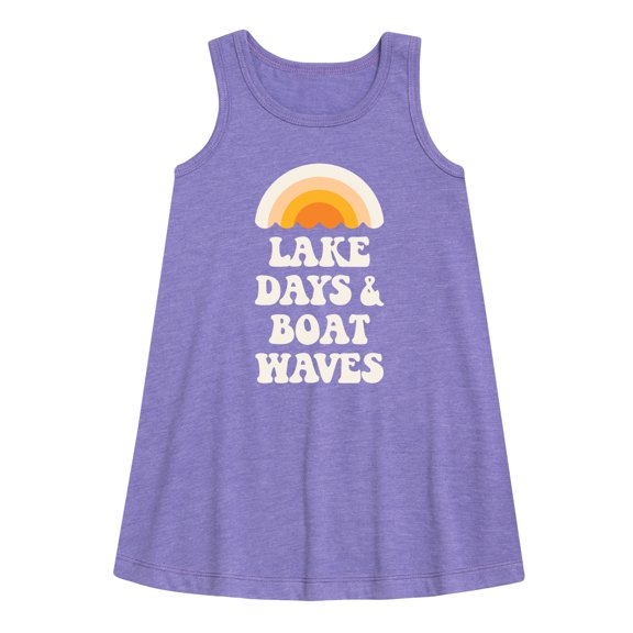 Instant Message - Lake Days And Boat Waves - Toddler and Youth Girls A-line Dress