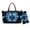 Black and Blue - Dolphin Hibiscus, variant on Dachshund Dog Print Handbag and Wallet Set PU Leather Tote Bag Purse with Matching Wallet Top Handle Satchel Shoulder Handbag for Daily Use