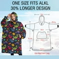 thumbnail image 4 of Oversized Wearable Blanket Hoodie,Colorful Dinosaurs Spaceships Planets Pattern Sherpa Blanket Hoodie with Super Pockets,Super Warm Fuzzy Pullover for Women & Men, 4 of 6