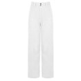 thumbnail image 5 of Cagogo Women Wide Leg Corduroy Trousers High Waisted Loose Long Pants with Pockets Casual Palazzo Work Lounge Streetwear, White S, 5 of 8
