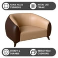 thumbnail image 6 of LeisureMod Single-Seater Sofa Modern Accent Armchair Upholstered In Vegan Leather With Metal Legs And Foam Filled Seat for Living Room Opula Series in Brown, 6 of 13