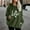 Army Green, variant on SDNall Women's Dog Paw Print Hoodie - Long Sleeve, Double Faced, Fleece, Drawstring Hood