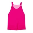 thumbnail image 6 of FAOWME Girls Solid Colored Short Overalls Kids Hot Pink 5-6Years, 6 of 8