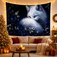 thumbnail image 3 of White Wolf Amidst Dark Roses with Glowing Embers, Mystical Fantasy for Nature Lovers, Wildlife Art Decor, Halloween Gift, Tapestry Wall Hanging for Bedroom and Living Room, 3 of 7