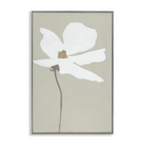 Stupell Industries White Flower Sprout Botanical & Floral Painting Gray Framed Art Print Wall Art, 16 x 24