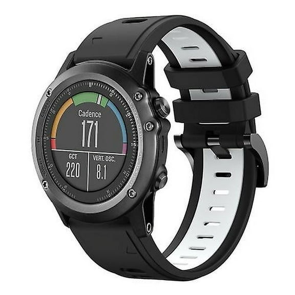 For Garmin Fenix 3 Sapphire 26mm Two-color Sports Silicone Watch Band
