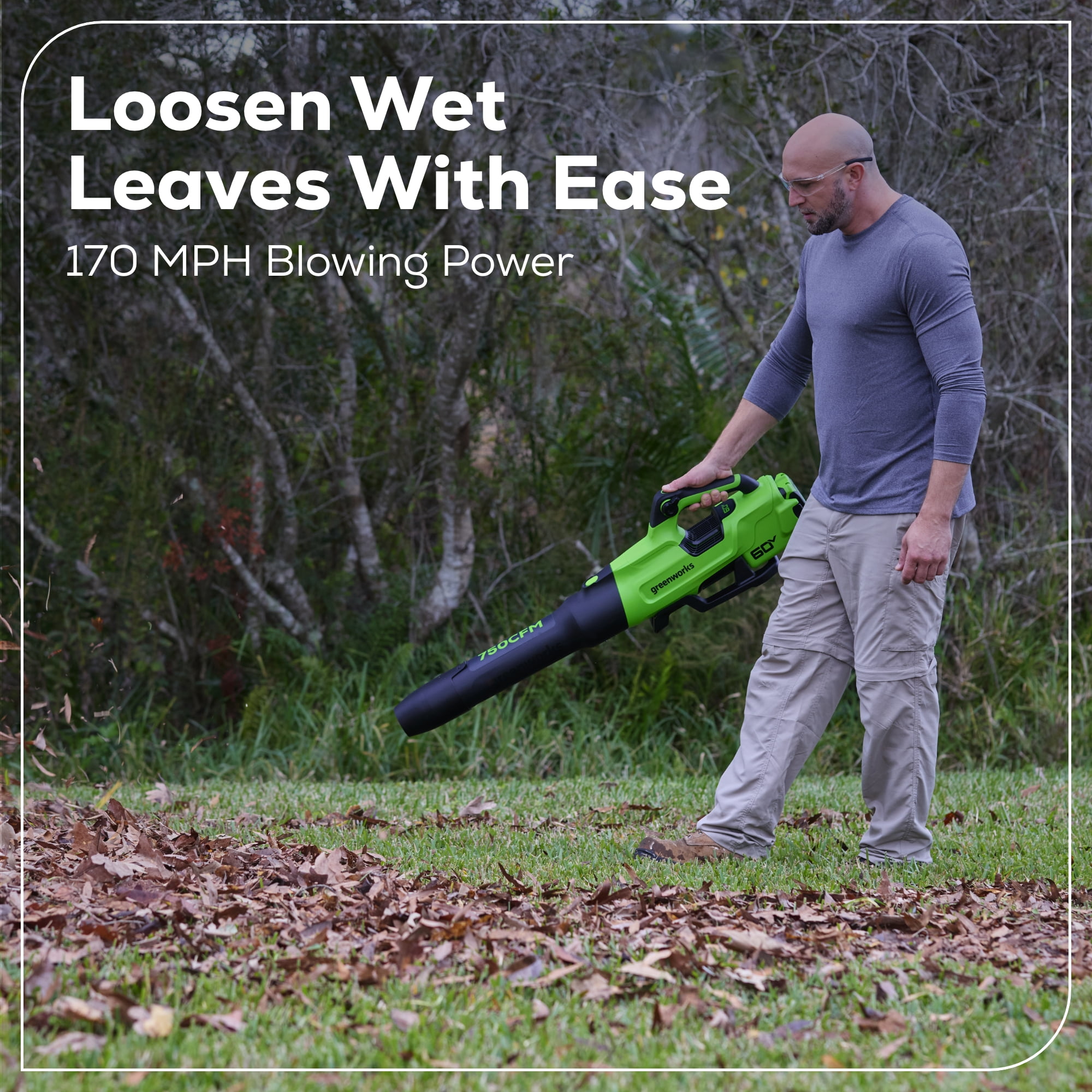 Greenworks 60V 750 CFM 180 MPH Leaf Blower with 4.0 AH HC Battery and 6 Amp Charger 2429802