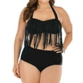 thumbnail image 6 of YouLoveIt Women Plus Size Two-Piece High Waist Bikini Set Swimsuit Swimwear Summer Swimwear Crop Top Swimming Bathing Suit Plus Size Swimdress, 6 of 6