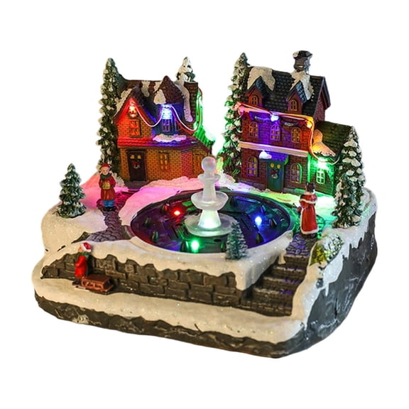 Participatory Christmas Deck Whirling Musical Decoration With LED Lighting And Water Sprinkle