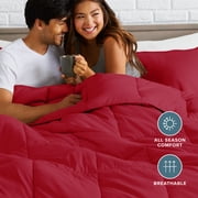 Bare Home Down Alternative Comforter Set - 3-Pieces - All Seasons - Oversized King, Red