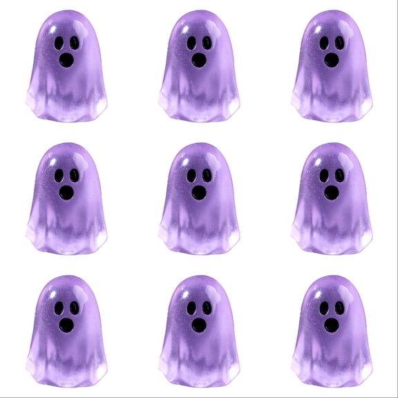 60pcs Halloween Mini Ghosts Figures Luminous Small Little Resin Ghost Figurines to Hide Glow in The Dark Tiny Statue for Halloween Party Favors Dollhouse Decorations Toys