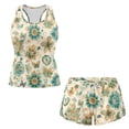 thumbnail image 3 of Xoenoiee Boho Mandala Flower Print Blouson Tankini Swimsuits for Women 2026 Tummy Control Two Piece Bathing Suits with Sporty Pockets Swim Shorts, S, 3 of 7