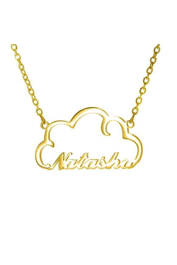 Cloud Shaped Customized Necklace Personalized Name Jewelry Stainless Steel Letter Clavicle Chain with Pendant for Women