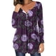 thumbnail image 1 of Pntutb Mujer Casual Suelto Cuello Redondo Manga 3/4 Top Estampado Navideño Pntutb Pntutb-6210, 1 of 5