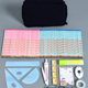 thumbnail image 4 of Estuche para lápices de gran capacidad, bolsa para rotuladores de almacenamiento grande, estuche para bolígrafos con cremallera, impermeable, portátil con soporte, azul, grande, 4 of 5