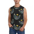 thumbnail image 1 of Fotbe Faces Of The Cat Men's Camiseta sin Mangas Estampada para Hombres, Playera Casual para Gimnasio, Entrenamiento, Playa-Large, 1 of 7