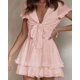 thumbnail image 5 of Vestido PRETTYGARDEN Verano 2025 Escote en V Lazo Rosa Talla Grande, 5 of 5