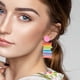 thumbnail image 2 of KAKOWELY 4 pares de aretes colgantes de fiesta de verano para mujer, de acrílico con temática mexicana., 2 of 4