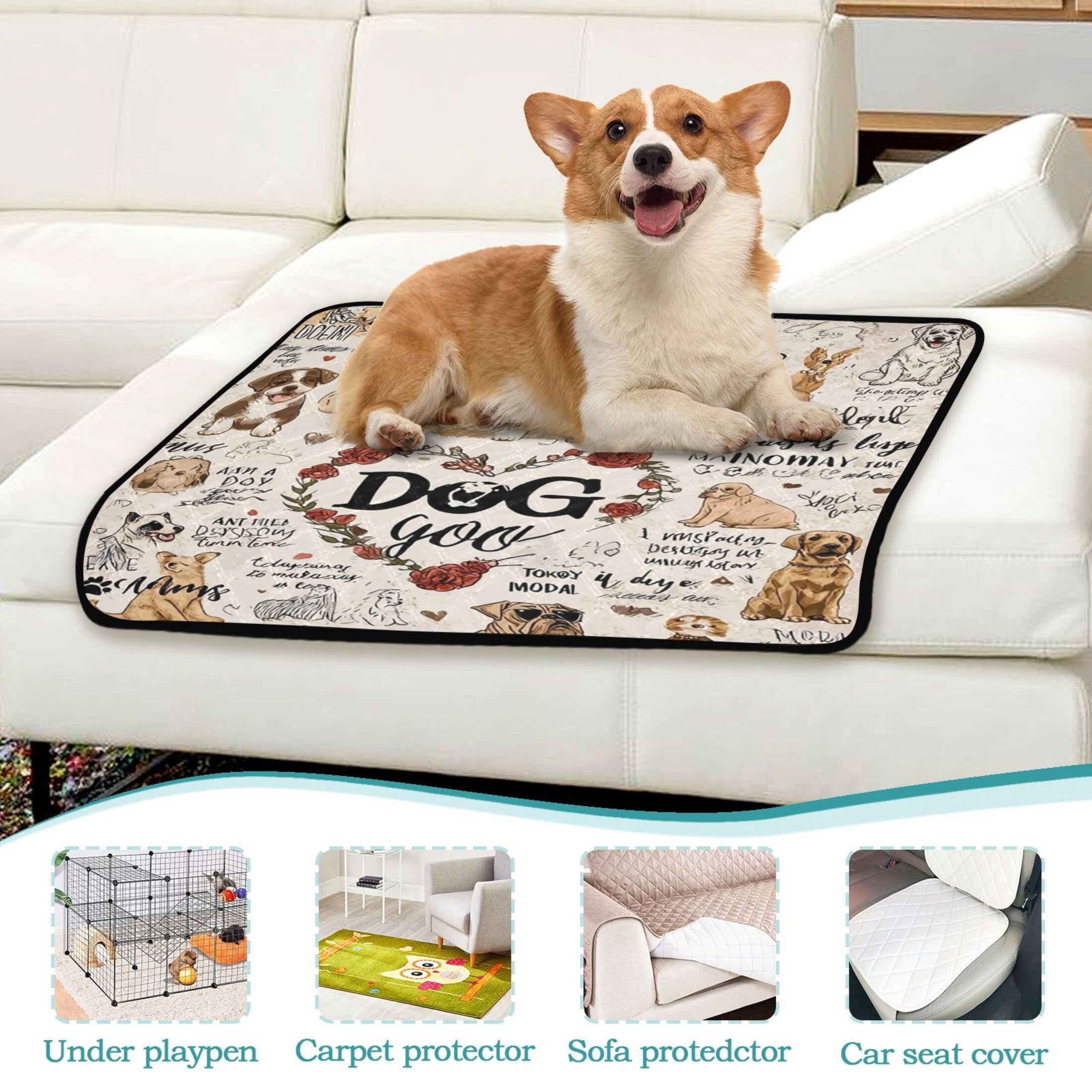 IAUYY Washable Pee Pads for Dogs Smallx3 Absorbent and Leak-Proof Non-Slip Reusable Puppy Pee Pads for Dogs Applicable to Playpen Potty Crate Valentine's Day for Dogs
