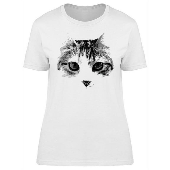 Vintage Cat Face T-Shirt Women -Image by Shutterstock, Female Small