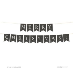 Merry Christmas Banner Decoration Hanging Flag Santa Snowman Elk