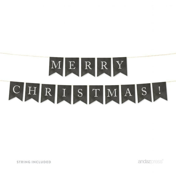 Merry Christmas! Vintage Chalkboard Pennant Party Banner