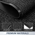 thumbnail image 3 of Front Door Mat  60" X 48" Heavy Duty Indoor Outdoor Doormat Non-slip Welcome Mats For Entryway Rubber Backing Low Profile Commercial Black Stripe, 3 of 9