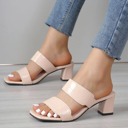 

Cathalem Sandals for Women Low Heel Wedges Fashion Spring Summer Women Sandals Medium Heel Heel Womens Sandals Dressy Khaki 8.5