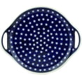 thumbnail image 2 of Blue Rose Polish Pottery Stars Round Serving Tray with Handles, 2 of 6