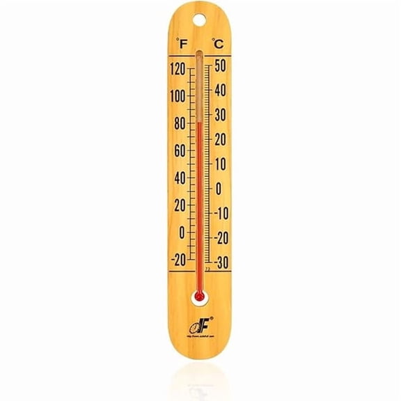 ZLCWood Thermometer Large 10.5 Inch - Vertical Wall Thermometer for Indoor & Outdoor, Dual Scale Fahrenheit Celsius, Oversized Temperature Gauge for Home, Office, Garden, Greenhouse