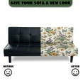thumbnail image 5 of SCRAWLGOD Floral Butterfly Leaf Print Beige Armless Futon Covers Futon Slipcovers Anti Slip Couch Cover Sofa Bed Protector, Sleeper Sofa Cover with Elastic Bottom, Machine Washable, 5 of 7