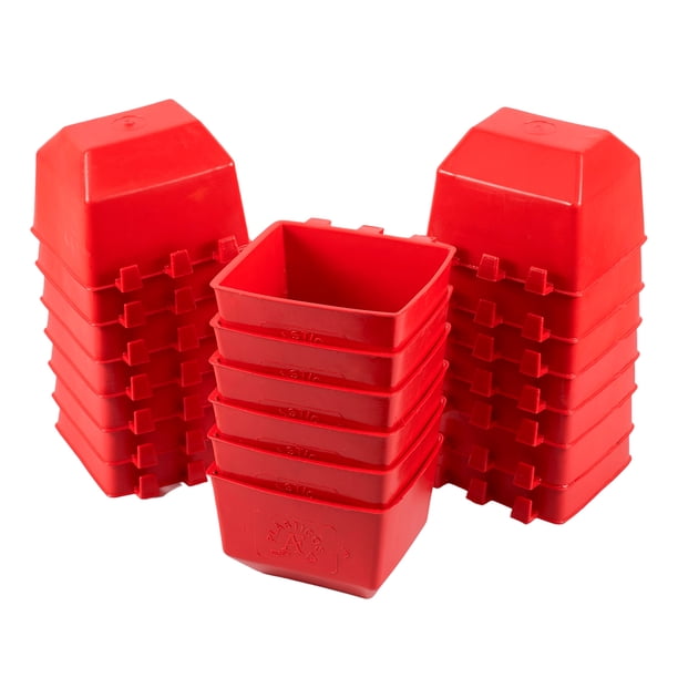 Plastico AF 50 Bebederos Comederos Cuadrados rojos Para Aves gallo perico loro