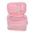 thumbnail image 5 of Dekaim Bolsa de Maquillaje Transparente con Cremallera Bolsas de Aseo de Viaje de Doble Capa Organizador de Cosméticos Transparente de Gran Capacidad Rosa, 5 of 5