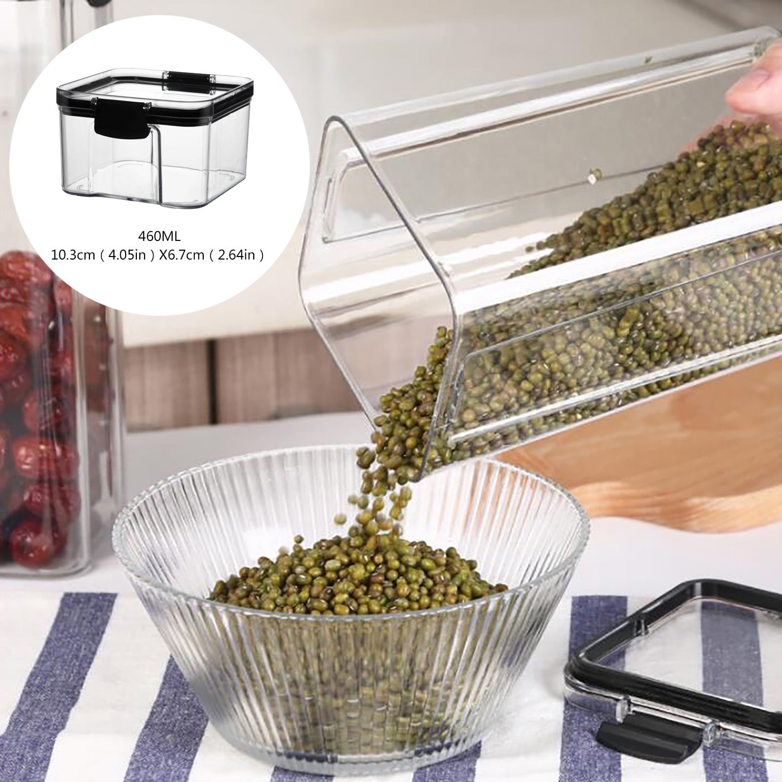 Kingtowag under $5! Food Storage Dishwasher & Microwave Safe, 460Ml-Sealed Transparent Plastic Jar Eco-Friendly, Leak-Free, Multi-Use, Food Storage Containers Ideal for Lunch, Meal Prep & Leftovers
