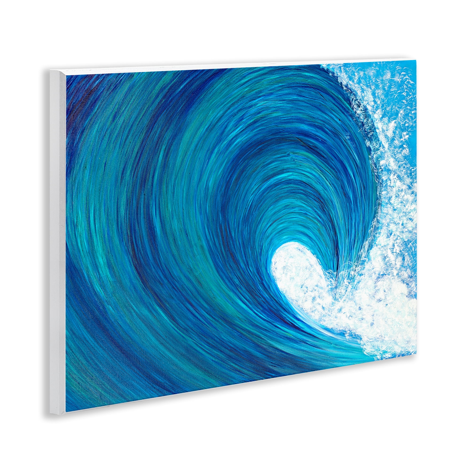 Stupell Industries Swirling Ocean Wave Coastal Painting Unframed Art Print Wall Art, 14 x 11