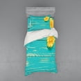 thumbnail image 1 of Ambesonne Vintage Bedding Set 3 Pcs, Wooden Spring Floral, Twin XL, Turquoise Yellow, 1 of 3