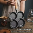 Yguping 4Hole Breakfast Burger Egg Pancake Maker Wooden Handle Non