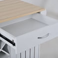 thumbnail image 6 of Harper & Bright Designs Rolling Mobile Kitchen Island Cart with 2 Storage Cabinets and 4 Locking Wheels, Wine Racks, Drawers, Spice & Towel Rack, 6 of 8