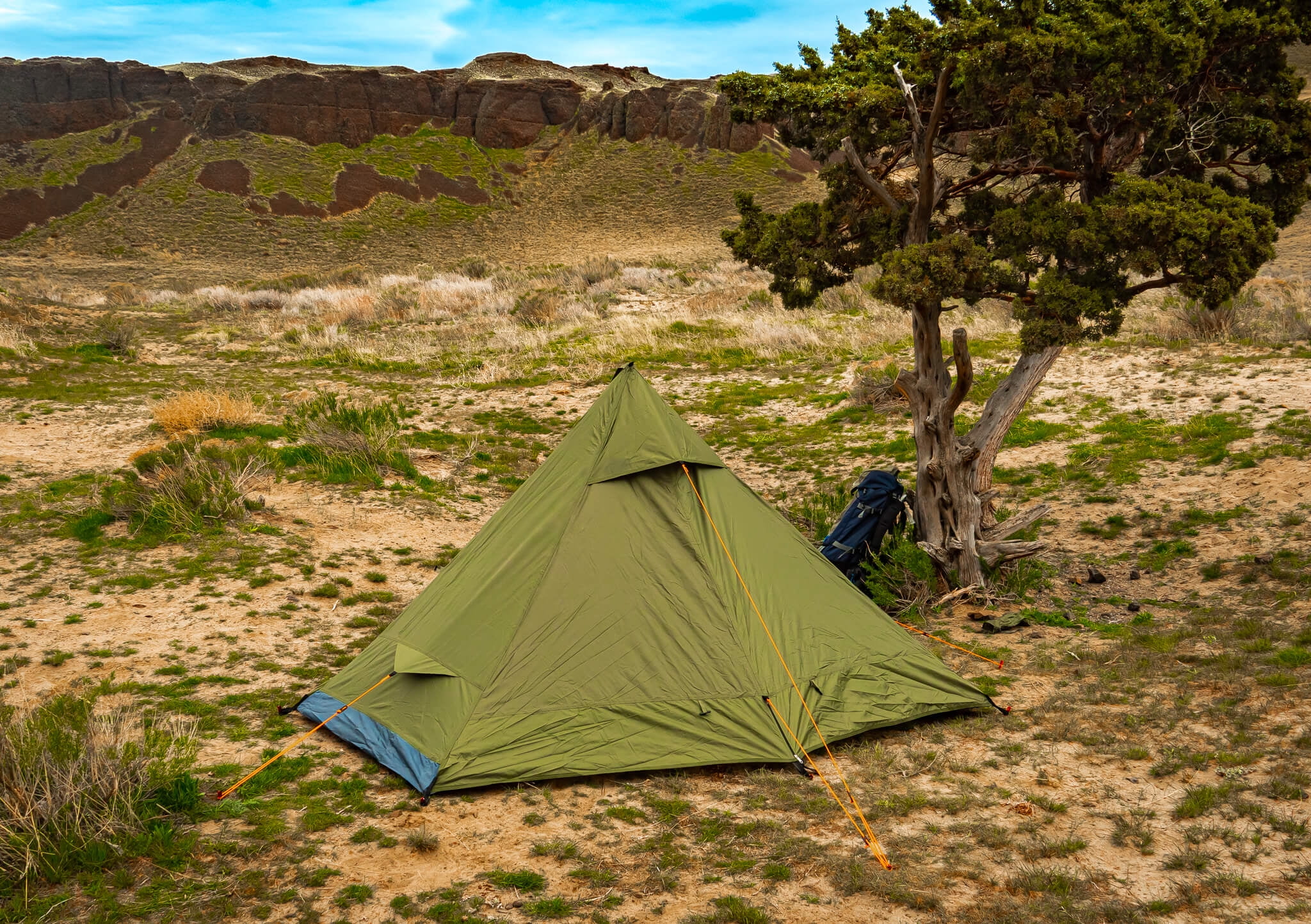 River Country Products One Person Trekking Pole Tent, Ultralight Backpacking Tent - Green