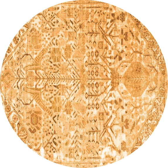 Ahgly Company Indoor Round Persian Orange Traditional Area Rugs, 6' Round