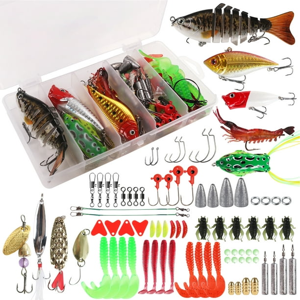83pcs Fishing Lures Kit for Bass Trout Salmon Fishing Accessories Tackle  Tool Fishing Baits Swivels Hooks 