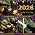 thumbnail image 4 of Gold Glitter Happy New Year Banner Black Background 2026 New Year Display Star Pattern Gift Box Design Festive Backdrop for New Year Party Holiday Celebration Indoor Decoration, 4 of 9