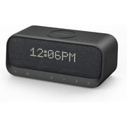 Anker Soundcore Wakey Bluetooth Speakers with Alarm Clock, Stereo Sound, FM Radio, White Noise, Qi Wireless Charger with 7.5W Charging for iPhone and 10W for Samsung