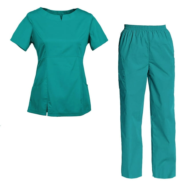 Women's Scrubs Set Scrub Top and Pants Scrubs Set