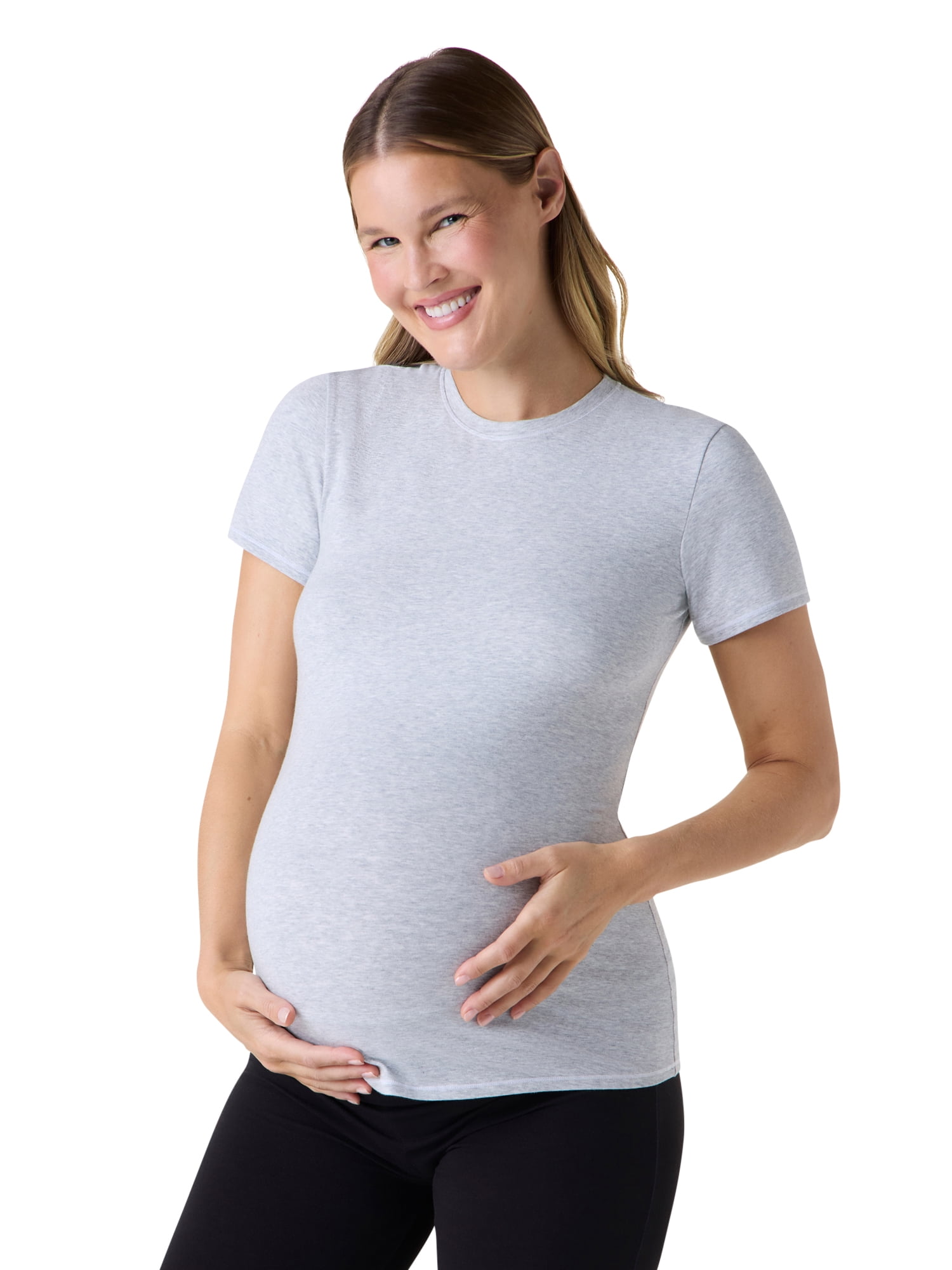 Ingrid & Isabel For Every Belly Women's Maternity Cotton Jersey Short Sleeve Shirt, Sizes S-XXXL
