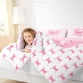 thumbnail image 3 of Feelyou Bow Letter U Bedding Comforter Set 7pcs, Pink Princess King Bedding Sets, 3 of 7